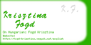 krisztina fogd business card